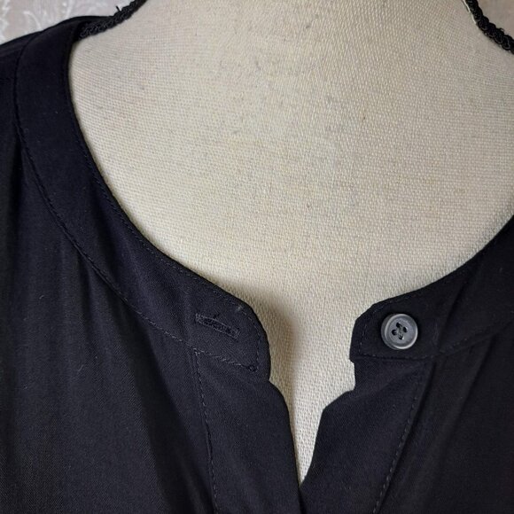 Old Navy Size XXL “The Tunic Shirt” Black Long Sleeve Round Collar Lightweight - Picture 3 of 13